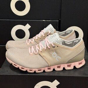 On cloud Women's Athletic Shoes in Pink and Tan